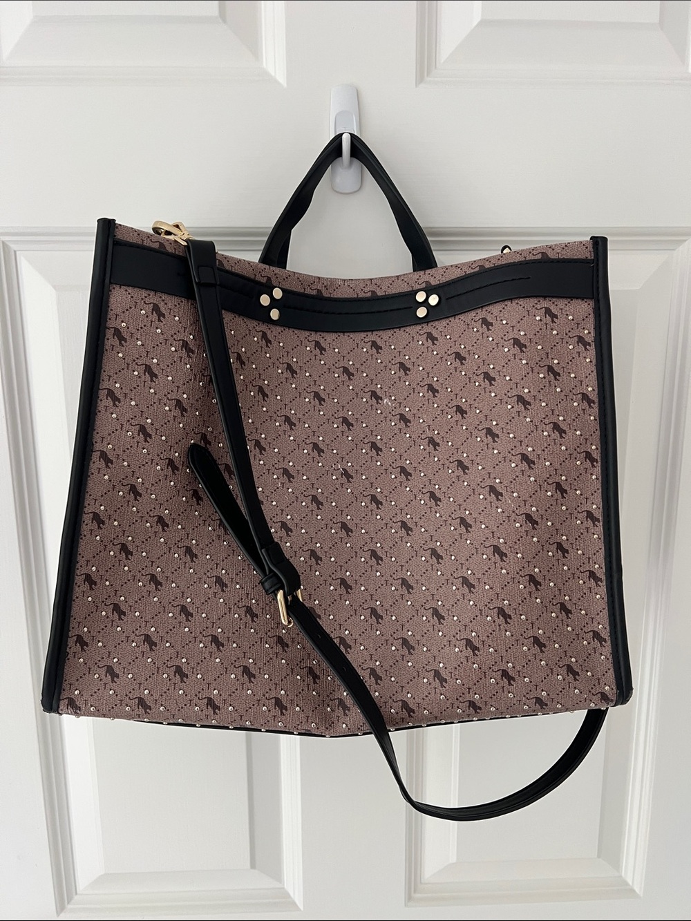 TopShop Women’s Tote Bag in Brown with Black Trim